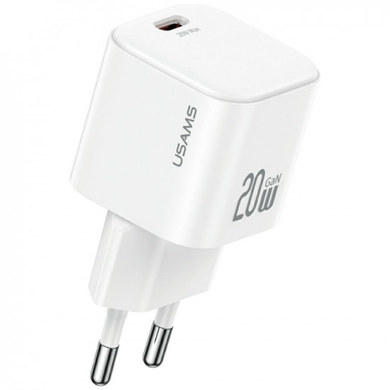 Wall Charger USAMS JO Series CC260 20W USB-C + 1m USB-C/Lightning Cable White