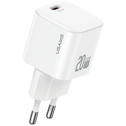 Wall Charger USAMS JO Series CC260 20W USB-C + 1m USB-C/USB-C Cable White