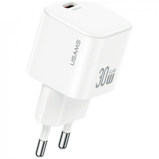 Wall Charger USAMS JO Series CC262 30W USB-C + 1m USB-C/USB-C White