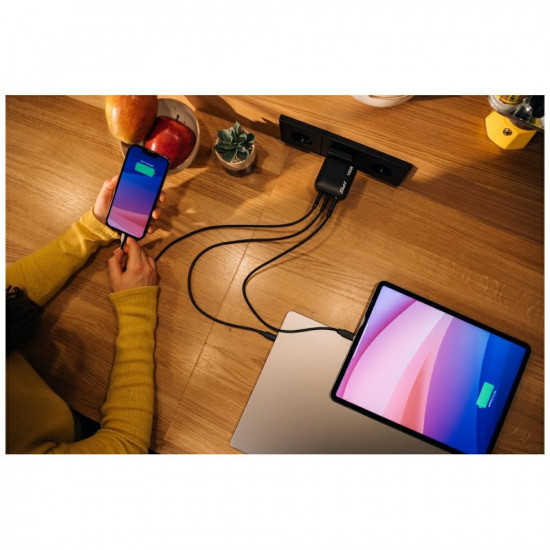 Wall Charger Verbatim Mini GaN 100W 2xUSB-C PD/1x USB-A QC black 32230