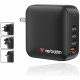 Wall Charger Verbatim Mini GaN 165W 3xUSB-C PD/1x USB-A QC black 32216