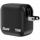 Wall Charger Verbatim Mini GaN 70W 2xUSB-C PD/1x USB-A QC black 32229