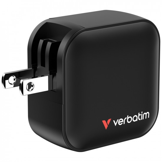 Wall Charger Verbatim Mini GaN 70W 2xUSB-C PD/1x USB-A QC black 32229
