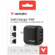 Wall Charger Verbatim Mini GaN 70W 2xUSB-C PD/1x USB-A QC black 32229