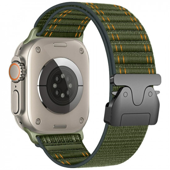 Beline Woven Nylon Diagonal Style Parachute Strap for Apple Watch 38/40/41mm Green