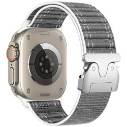 Beline Woven Nylon Diagonal Style Parachute Strap for Apple Watch 42/44/45/49mm Gray