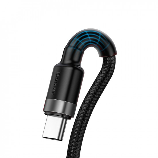 Baseus Cafule HW Quick Charging Data cable USB Double-sided Blind Interpolation For Type-C 40W 1m Gray+Black (CATKLF-PG1)