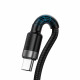Baseus Cafule HW Quick Charging Data cable USB Double-sided Blind Interpolation For Type-C 40W 1m Gray+Black (CATKLF-PG1)