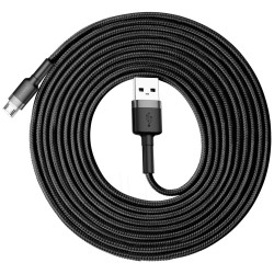 Baseus Cafule Cable Durable Nylon Braided Wire USB / micro USB 2A 3M black-gray (CAMKLF-HG1) Baseus Cafule Cable Durable Nylon Braided Wire USB / micro USB 2A 3M black-gray (CAMKLF-HG1)