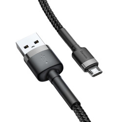 Baseus Cafule Cable Durable Nylon Braided Wire USB / micro USB 2A 3M black-gray (CAMKLF-HG1) Baseus Cafule Cable Durable Nylon Braided Wire USB / micro USB 2A 3M black-gray (CAMKLF-HG1)