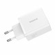 Baseus  Wall Charger (P10111402213 00)  GaN, 2x USB, Type C, Fast Charging, 30W  White