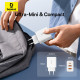Baseus  Wall Charger (P10111402213 00)  GaN, 2x USB, Type C, Fast Charging, 30W  White