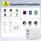 Baseus  Wall Charger (P10111402213 00)  GaN, 2x USB, Type C, Fast Charging, 30W  White