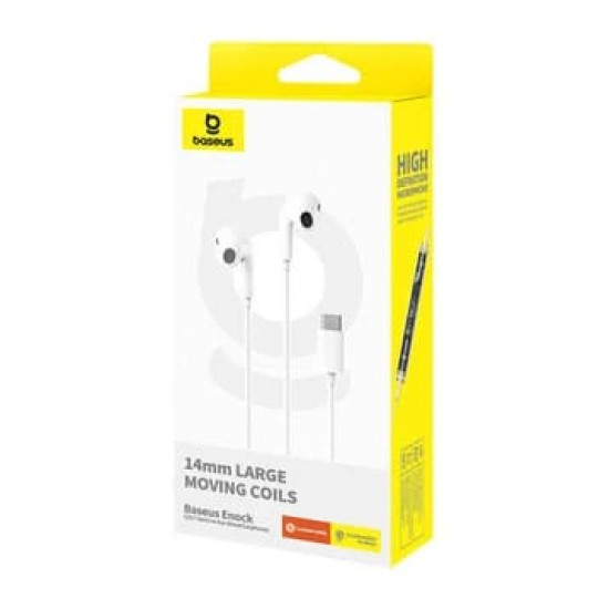 Baseus  Wired Earphones Encok CZ17 (A00170000213 Z1)  Type C, half in ear, 1.1m, 20Hz 20kHz  Moon White