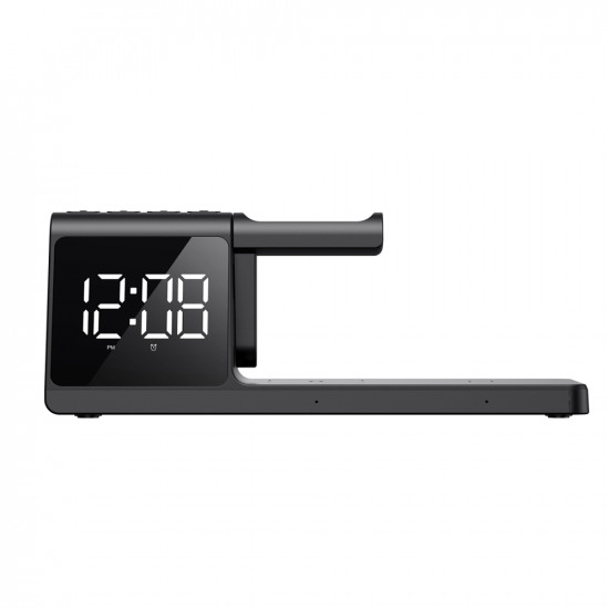 Havit Wireless Charging Station 3in1 (W3042) with Clock Display and Alarm, 15W Black