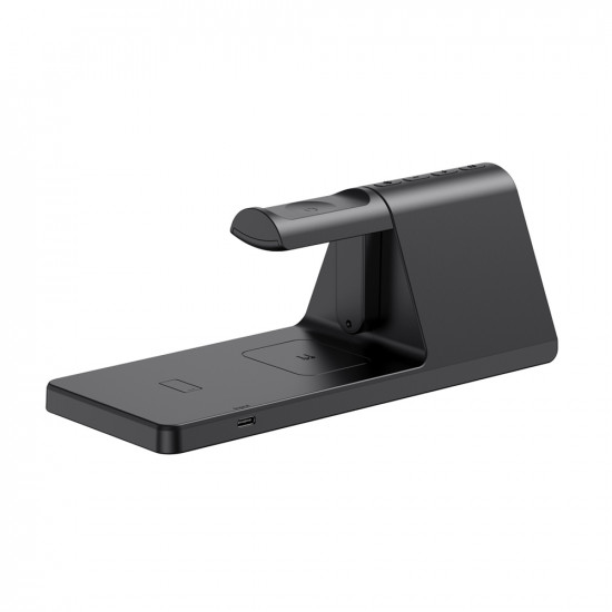 Havit Wireless Charging Station 3in1 (W3042) with Clock Display and Alarm, 15W Black