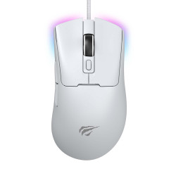 Havit  Wired Gaming Mouse (MS966)  with RGB Lights, 800/1600/3200/6400/8000/12000 DPI, 1.6m, 5V  White Havit  Wired Gaming Mouse (MS966)  with RGB Lights, 800/1600/3200/6400/8000/12000 DPI, 1.6m, 5V  White