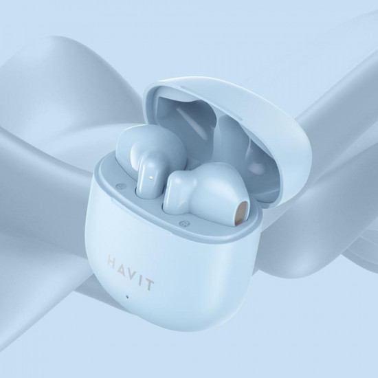 Havit Wireless Earbuds (TW976) with Microphone, Bluetooth 5.3, True Wireless Stereo, Type C, 300mAh Blue