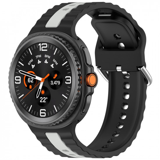 Techsuit  Watchband (W078)  Samsung Galaxy Watch8 40mm/Watch8 44mm/Watch8 Classic  Black / Gray