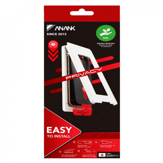 ANANK  2.5D 2X Reinforced Privacy Screen Protector  iPhone 15 Pro  Black