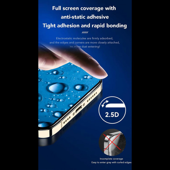 ANANK  2.5D 3X Reinforced Screen Protector  iPhone 15 Pro Max  Black