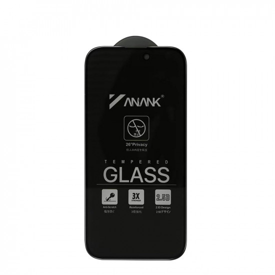 ANANK  2.5D 26Β° Privacy Screen Protector  iPhone 14  Black