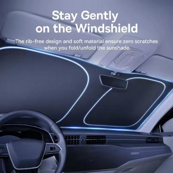 Baseus Windshield Sun GoTrip DT1 (C0118200) UPF2000+, 99.95% UV Blocking Rate, 80 x 150cm Black