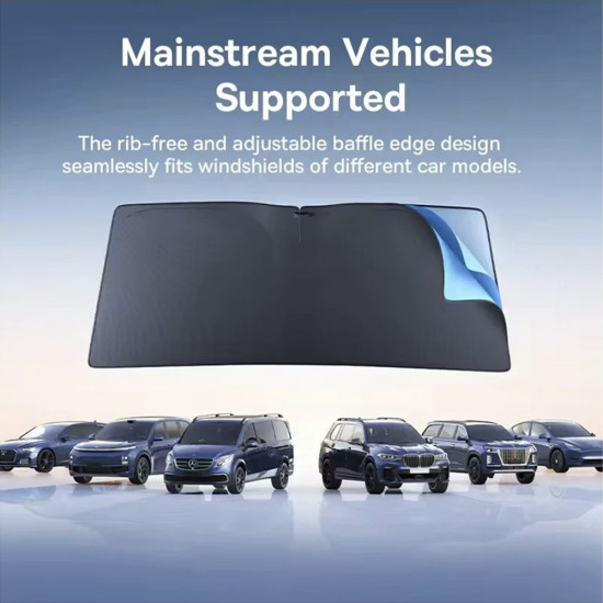 Baseus Windshield Sun GoTrip DT1 (C0118200) UPF2000+, 99.95% UV Blocking Rate, 80 x 150cm Black