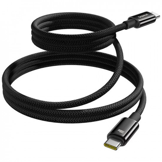 Baseus Data Cable Tungsten Gold (P10319805111 00) Type C to Type C, Super Fast Charge, 100W, 480Mbps, 1m Black