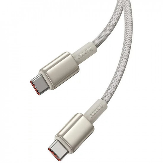 Baseus Data Cable Tungsten Gold (P10319800G21 00) Type C to Type C, Super Fast Charge, 100W, 480Mbps, 1m Gold