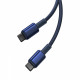 Baseus Data Cable Tungsten Gold (P10319800321 04) Type C to Type C, Super Fast Charge, 100W, 480Mbps, 2m Navy Blue