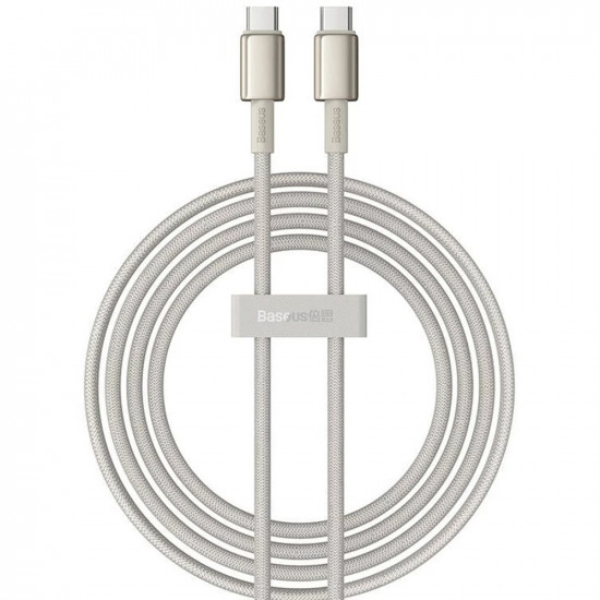 Baseus Data Cable Tungsten Gold (P10319800G21 01) Type C to Type C, Super Fast Charge, 100W, 480Mbps, 2m Gold