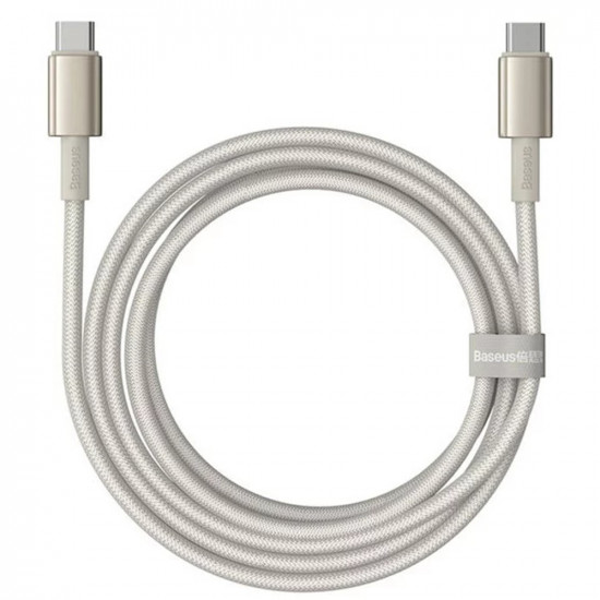 Baseus Data Cable Tungsten Gold (P10319800G21 01) Type C to Type C, Super Fast Charge, 100W, 480Mbps, 2m Gold