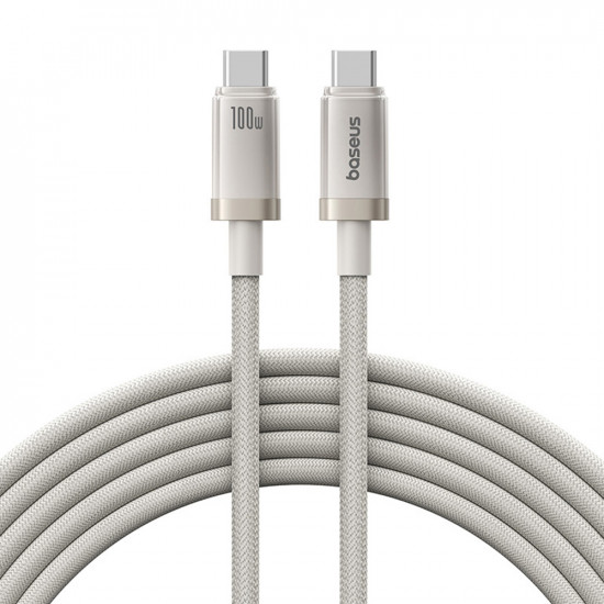 Baseus Data Cable Titanium (P10378100G21 01) USB C to Type C, 100W, Fast Charging, 480Mbps, 2m Galaxy Titanium Gold