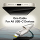 Baseus Data Cable Titanium (P10378100G21 01) USB C to Type C, 100W, Fast Charging, 480Mbps, 2m Galaxy Titanium Gold