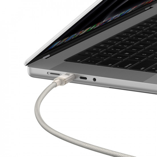 Baseus Data Cable Titanium (P10378100G21 01) USB C to Type C, 100W, Fast Charging, 480Mbps, 2m Galaxy Titanium Gold