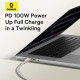 Baseus Data Cable Titanium (P10378100G21 01) USB C to Type C, 100W, Fast Charging, 480Mbps, 2m Galaxy Titanium Gold