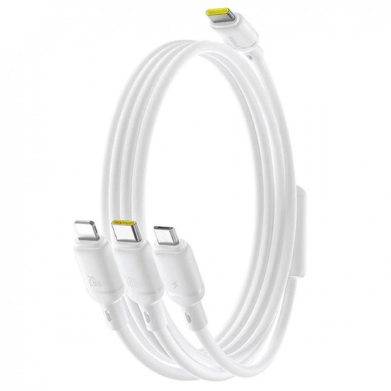 Baseus Data Cable Silky (P10377706213 00) Fast Charge, Type C to Micro USB, Lightning, USB C, 100W, 1.5m Moon White