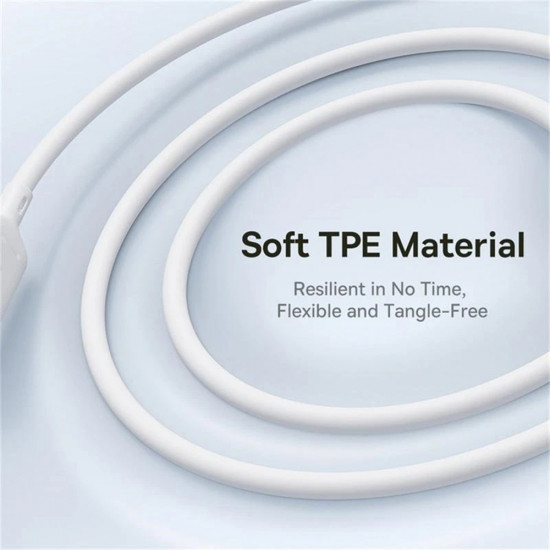 Baseus Data Cable Silky (P10377706213 00) Fast Charge, Type C to Micro USB, Lightning, USB C, 100W, 1.5m Moon White