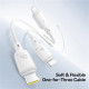 Baseus Data Cable Silky (P10377706213 00) Fast Charge, Type C to Micro USB, Lightning, USB C, 100W, 1.5m Moon White