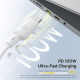 Baseus Data Cable Silky (P10377706213 00) Fast Charge, Type C to Micro USB, Lightning, USB C, 100W, 1.5m Moon White