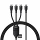 Baseus Data Cable Flash Series 3 (P10377503111 00) Fast Charge, USB C to 3x Type C, 3in1, PD100W, 480Mbps, 1.5m Black