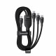 Baseus Data Cable Flash Series 3 (P10377503111 00) Fast Charge, USB C to 3x Type C, 3in1, PD100W, 480Mbps, 1.5m Black