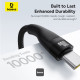 Baseus Data Cable Flash Series 3 (P10377503111 00) Fast Charge, USB C to 3x Type C, 3in1, PD100W, 480Mbps, 1.5m Black