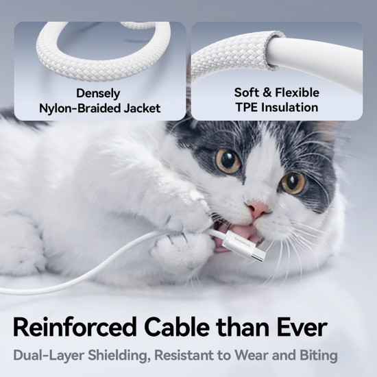 Baseus Data Cable Dynamic 4 Series (P10381400111 00) for iPhone, Type C, Fast Charge, 100W, 480Mbps, Naylon, 1m Black