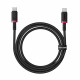 Baseus Data Cable Dura Series (P10377803U01 01) for MacBook, Type C, Fast Charge, PD 100W, 480Mbps, 1m Red / Black