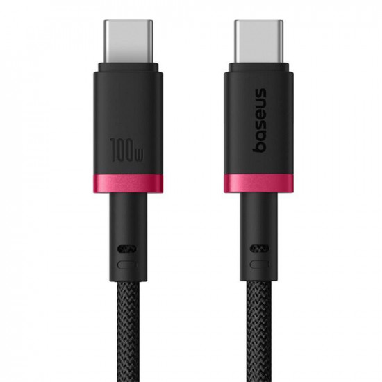 Baseus Data Cable Dura Series (P10377803U01 01) for MacBook, Type C, Fast Charge, PD 100W, 480Mbps, 1m Red / Black