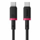 Baseus Data Cable Dura Series (P10377803U01 01) for MacBook, Type C, Fast Charge, PD 100W, 480Mbps, 1m Red / Black