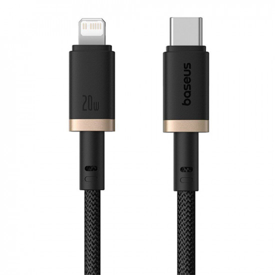 Baseus Data Cable Dura Series (P10377800U01 02) Type C to Lightning, Fast Charging, PD 20W, Nylon, 2m Gold / Black