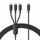 Baseus Data Cable (P10377705123 00) Fast Charge, USB to USB C, Lightning, Micro USB, 100W, 480Mbps, 1.5m Black